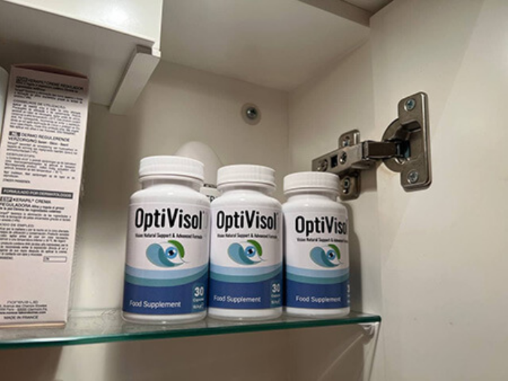 OptiVisol bottles in cabinet